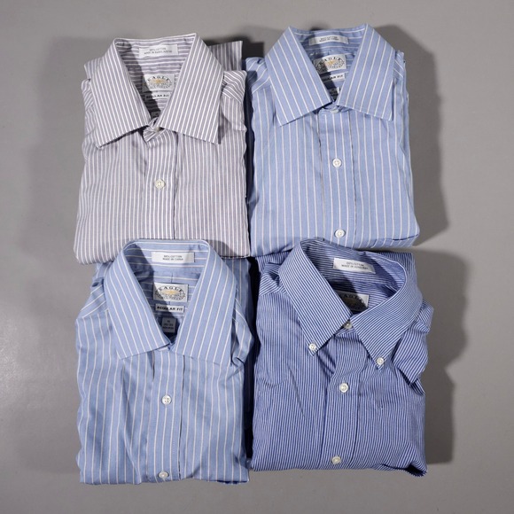 Eagle Shirtmakers Other - Eagle Shirtmakers Dress Shirt Men 15 32/33 Blue Purple Striped Non-Iron Lot of 4